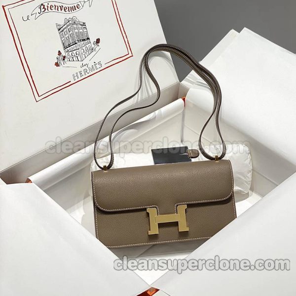 Crossbody bag replica details and pricing Elephant grey Hermes Shoulder cowhide women 4