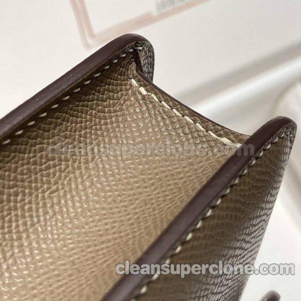 Crossbody bag replica details and pricing Elephant grey Hermes Shoulder cowhide women 8