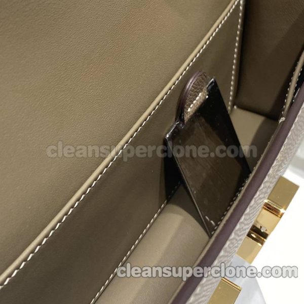 Crossbody bag replica details and pricing Elephant grey Hermes Shoulder cowhide women 9