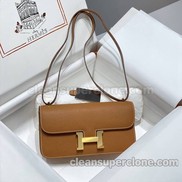 cowhide bag 1:1 Copy description and price gold brown Hermes Crossbody Shoulder women 4