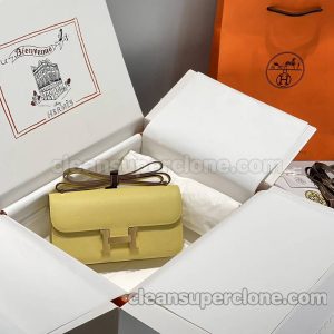 Hermes bag Super Clone picture and price lemon yellow Crossbody Shoulder cowhide women