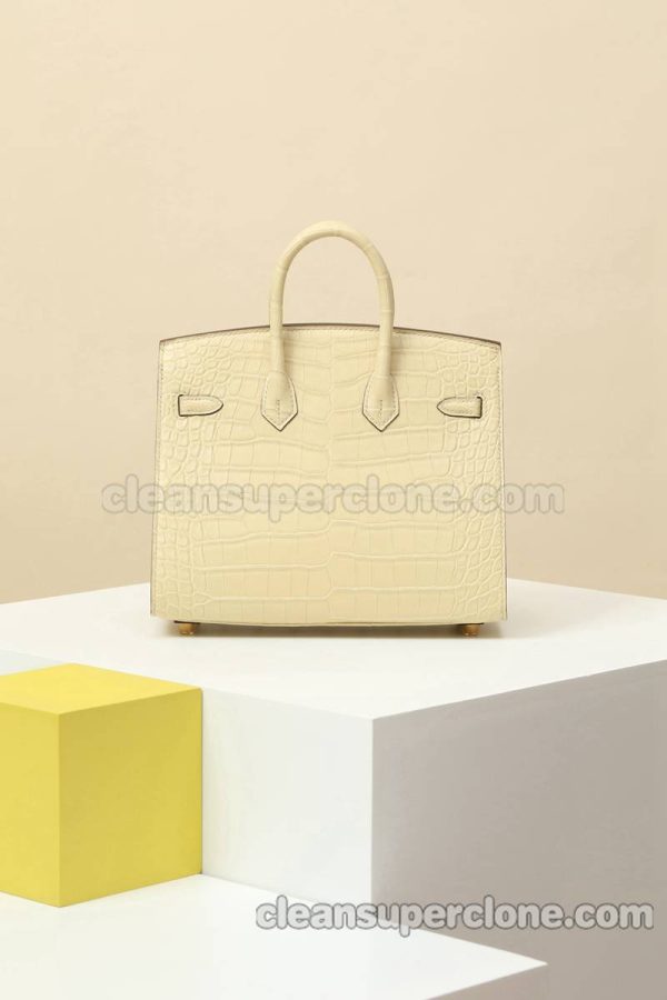 Crocodile bag 1:1 Copy description and price vanilla Hermes Handbag women 3