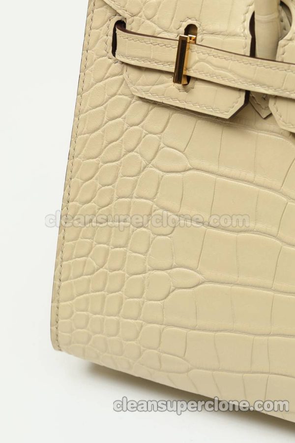 Crocodile bag 1:1 Copy description and price vanilla Hermes Handbag women 4