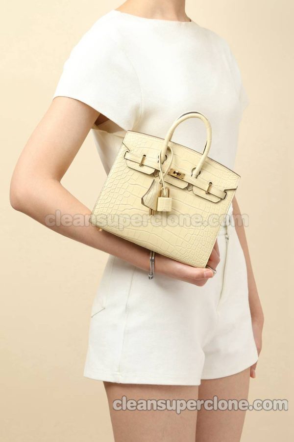 Crocodile bag 1:1 Copy description and price vanilla Hermes Handbag women 9