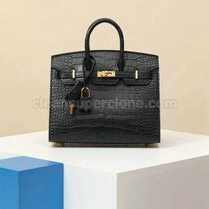 Hermes bag Super Clone picture and price black Handbag Crocodile women