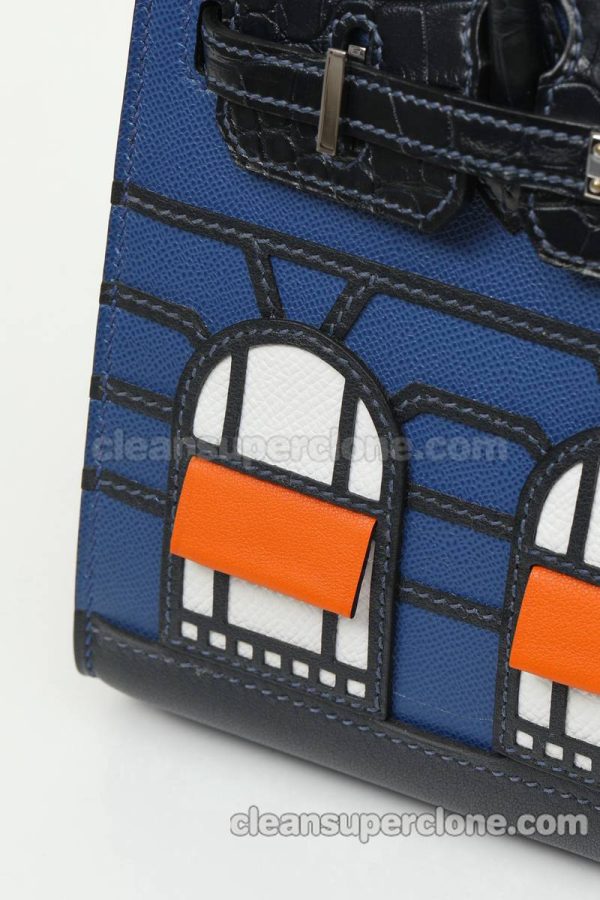 Crocodile bag 1:1 Copy description and price Navy Blue Hermes Handbag women 4