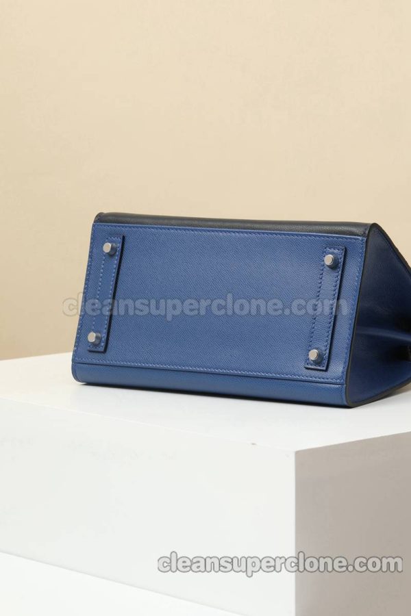 Crocodile bag 1:1 Copy description and price Navy Blue Hermes Handbag women 6