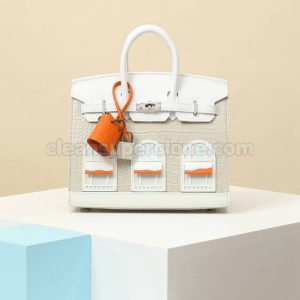 Handbag bag replica details and pricing cement grey Hermes Crocodile women