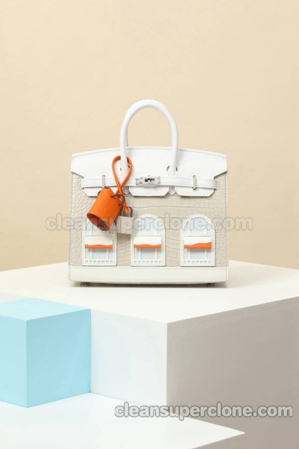 Handbag bag replica details and pricing cement grey Hermes Crocodile women