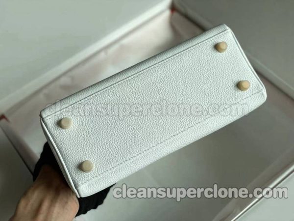 cowhide bag 1:1 Copy description and price White Hermes Handbag women 3