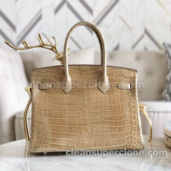 Handbag bag replica details and pricing Milk tea colored Hermes Crocodile women 2