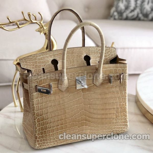 Handbag bag replica details and pricing Milk tea colored Hermes Crocodile women 4