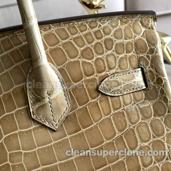 Handbag bag replica details and pricing Milk tea colored Hermes Crocodile women 5