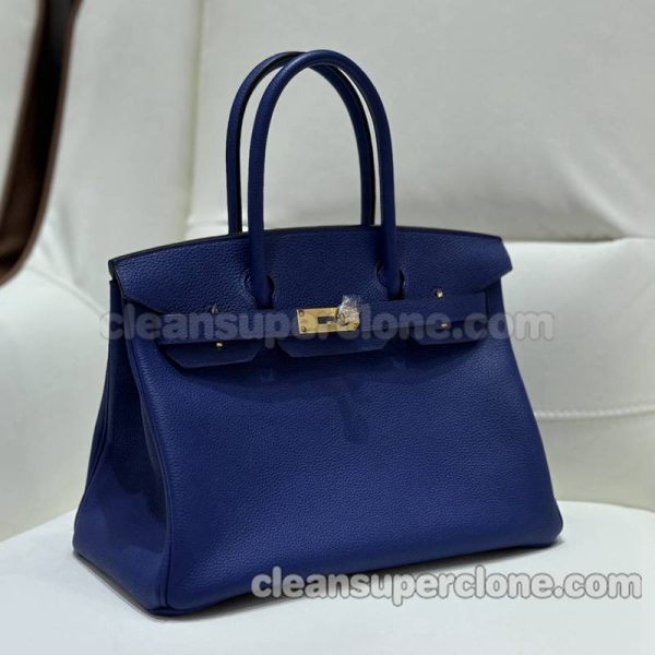 cowhide bag 1:1 Copy description and price Electric Blue Hermes Handbag women