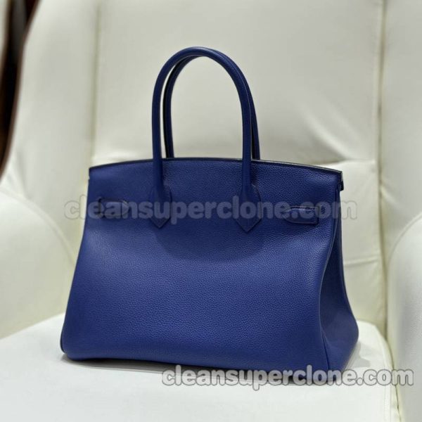 cowhide bag 1:1 Copy description and price Electric Blue Hermes Handbag women 3