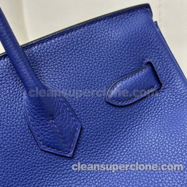 cowhide bag 1:1 Copy description and price Electric Blue Hermes Handbag women 4