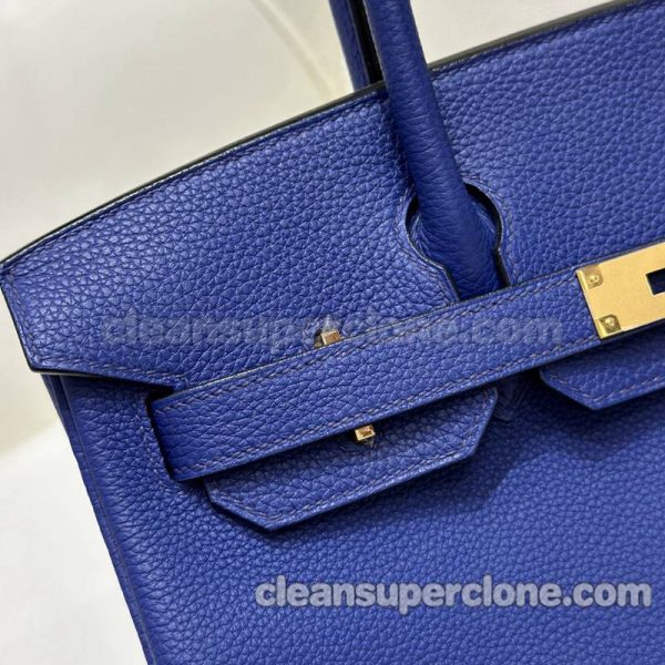 cowhide bag 1:1 Copy description and price Electric Blue Hermes Handbag women 5