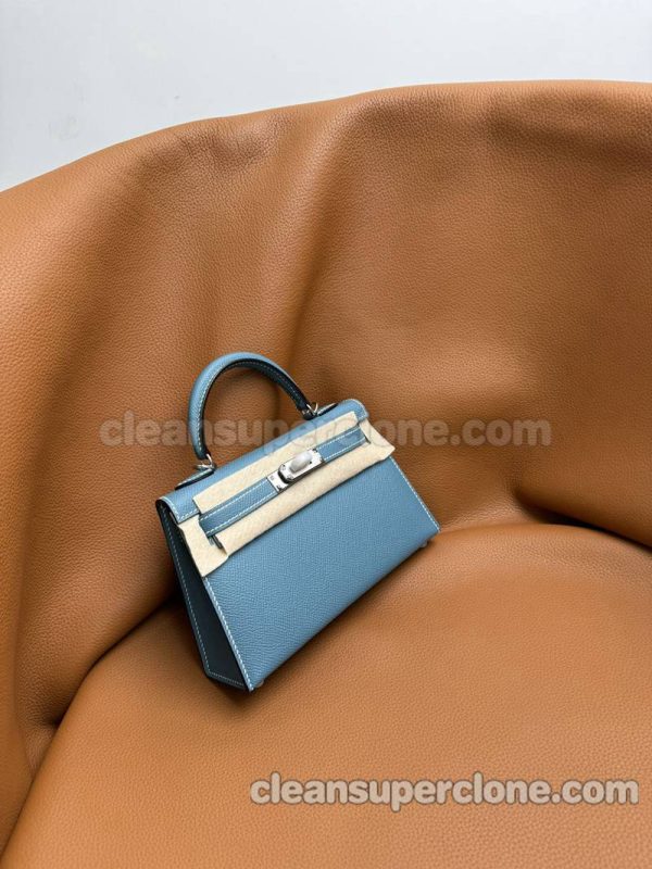 Hermes bag Super Clone picture and price blue and green Handbag Epsom women