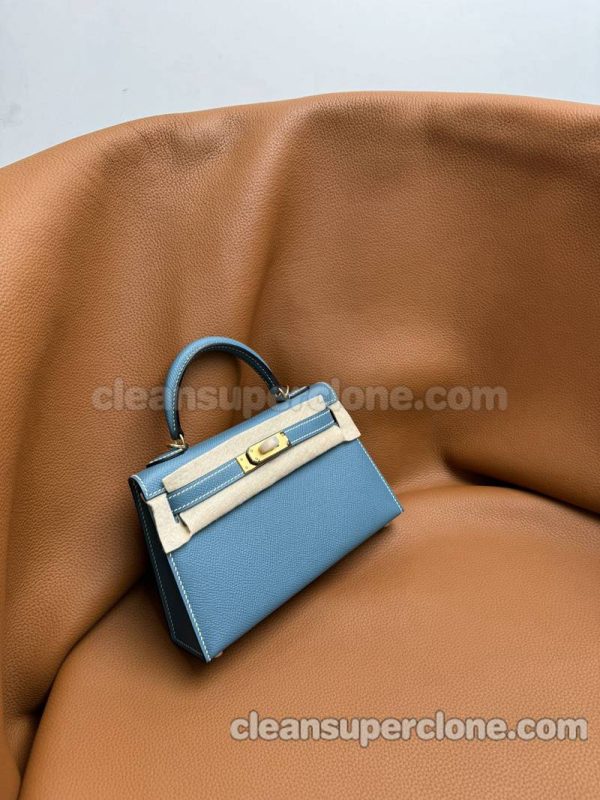 Hermes bag Super Clone picture and price blue and green Handbag Epsom women 3