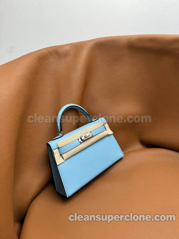 Hermes bag Super Clone picture and price blue and green Handbag Epsom women 4