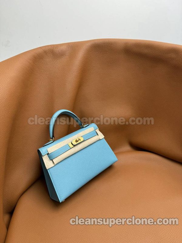 Hermes bag Super Clone picture and price blue and green Handbag Epsom women 5