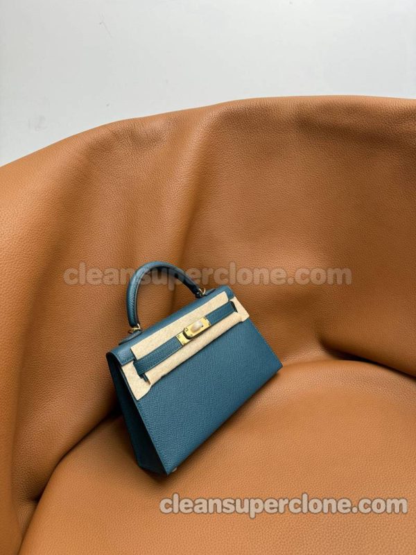 Hermes bag Super Clone picture and price blue and green Handbag Epsom women 7