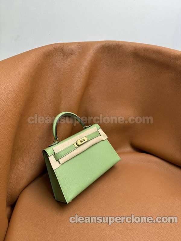 Hermes bag Super Clone picture and price blue and green Handbag Epsom women 9