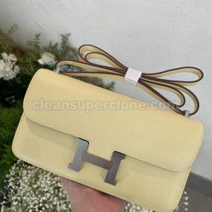 Hermes bag Super Clone picture and price yellow Crossbody Shoulder cowhide women