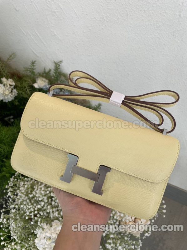 Hermes bag Super Clone picture and price yellow Crossbody Shoulder cowhide women