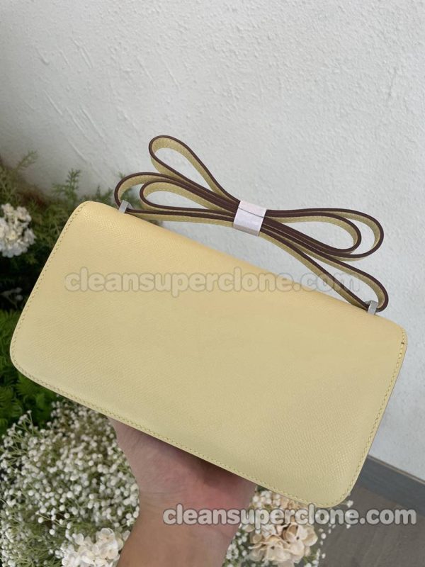 Hermes bag Super Clone picture and price yellow Crossbody Shoulder cowhide women 4