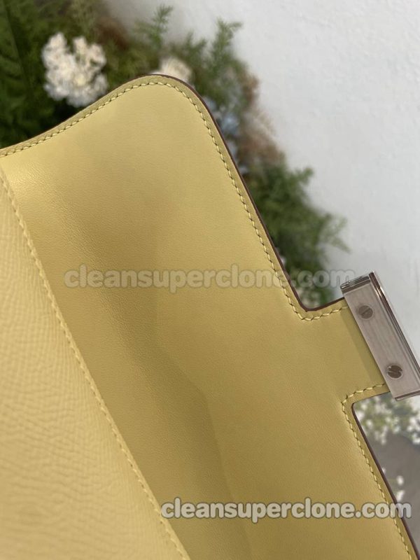 Hermes bag Super Clone picture and price yellow Crossbody Shoulder cowhide women 7