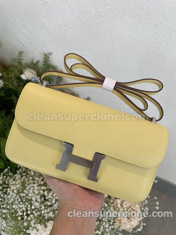 cowhide bag 1:1 Copy description and price yellow Hermes Shoulder Crossbody women