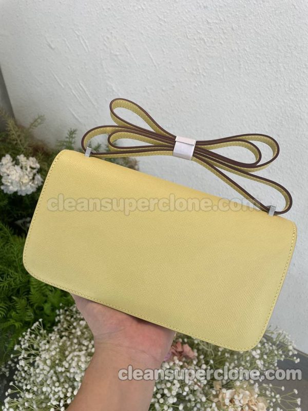 cowhide bag 1:1 Copy description and price yellow Hermes Shoulder Crossbody women 4