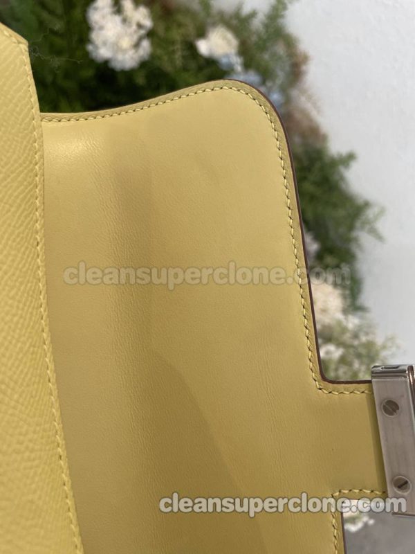 cowhide bag 1:1 Copy description and price yellow Hermes Shoulder Crossbody women 7