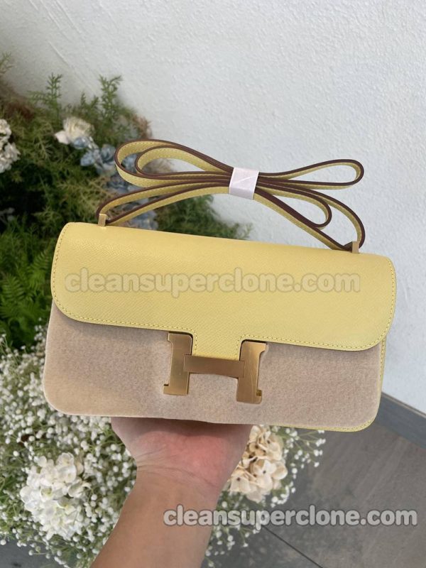 cowhide bag 1:1 Copy description and price yellow Hermes Shoulder Crossbody women 8