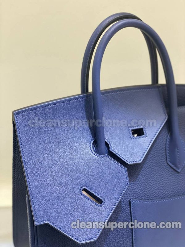 cowhide bag 1:1 Copy description and price blue Hermes Handbag women 2