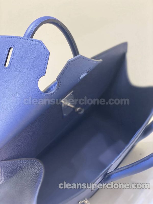 cowhide bag 1:1 Copy description and price blue Hermes Handbag women 4