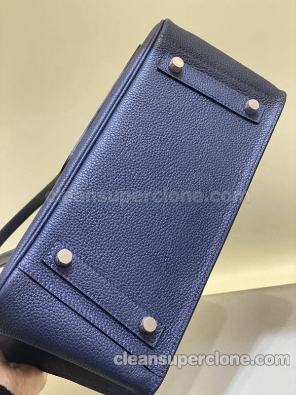 cowhide bag 1:1 Copy description and price blue Hermes Handbag women 5