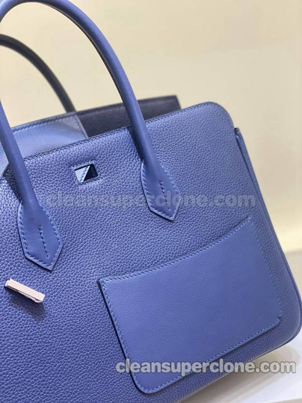 cowhide bag 1:1 Copy description and price blue Hermes Handbag women 7