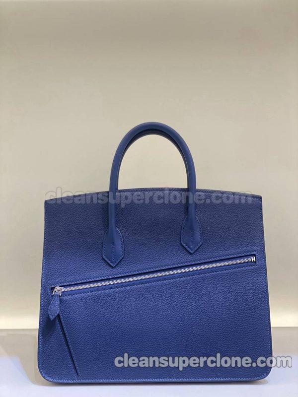 cowhide bag 1:1 Copy description and price blue Hermes Handbag women 9