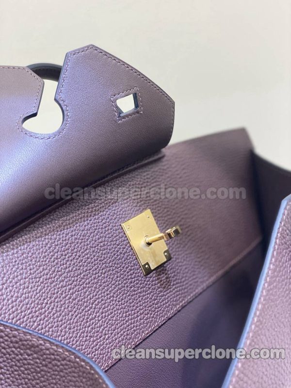 Hermes bag Super Clone picture and price purple Handbag cowhide women 7