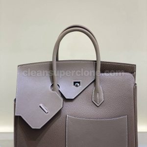 Handbag bag replica details and pricing gray Hermes cowhide women