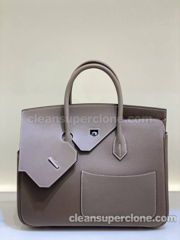 Handbag bag replica details and pricing gray Hermes cowhide women