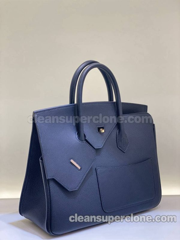 cowhide bag 1:1 Copy description and price blue Hermes Handbag women 5