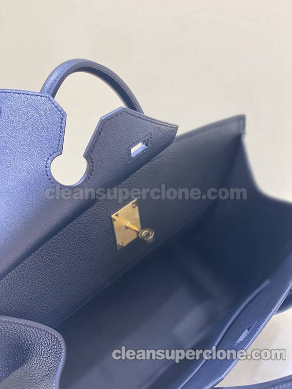 cowhide bag 1:1 Copy description and price blue Hermes Handbag women 7