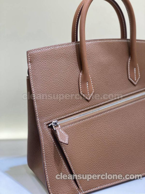 Hermes bag Super Clone picture and price brown Handbag cowhide women 5