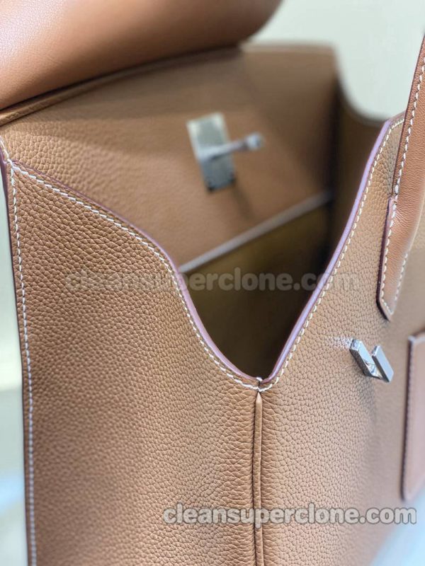 Hermes bag Super Clone picture and price brown Handbag cowhide women 6