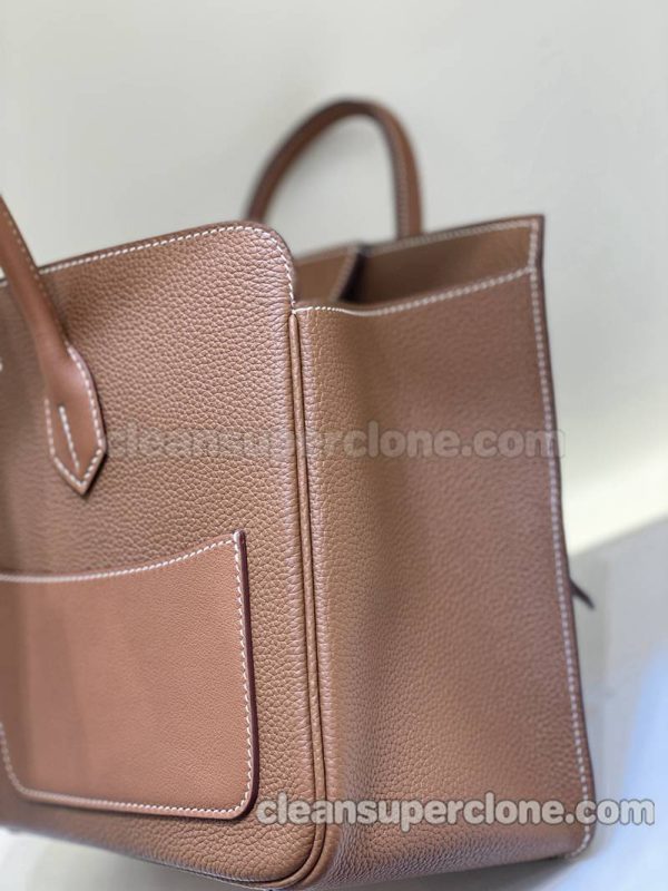 Hermes bag Super Clone picture and price brown Handbag cowhide women 7