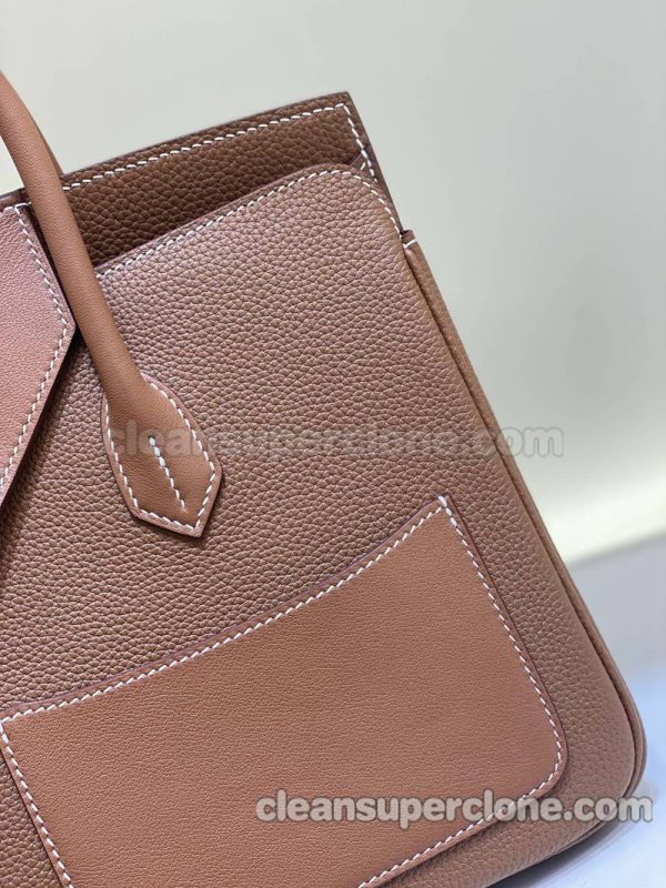 Hermes bag Super Clone picture and price brown Handbag cowhide women 8