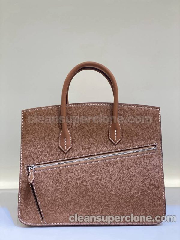 Hermes bag Super Clone picture and price brown Handbag cowhide women 9